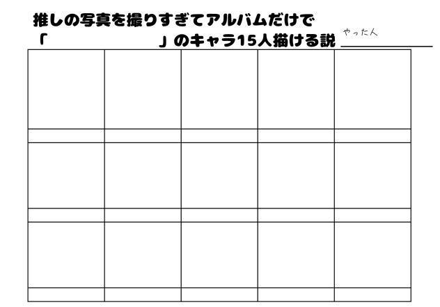 アルバムにある写真だけでキャラ15人描ける説・改