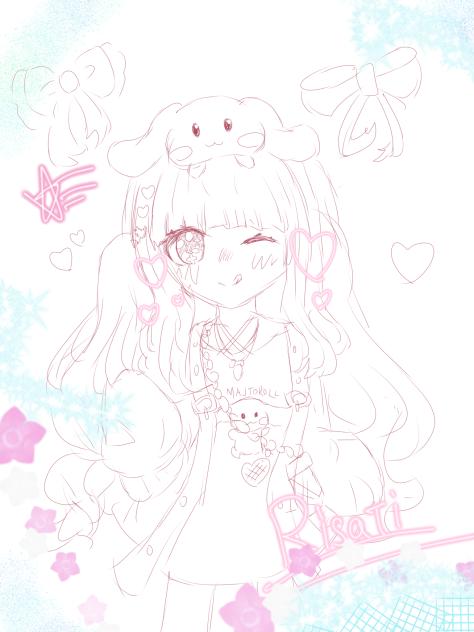 ラクガキです...一応ピグパのりさちちゃん！