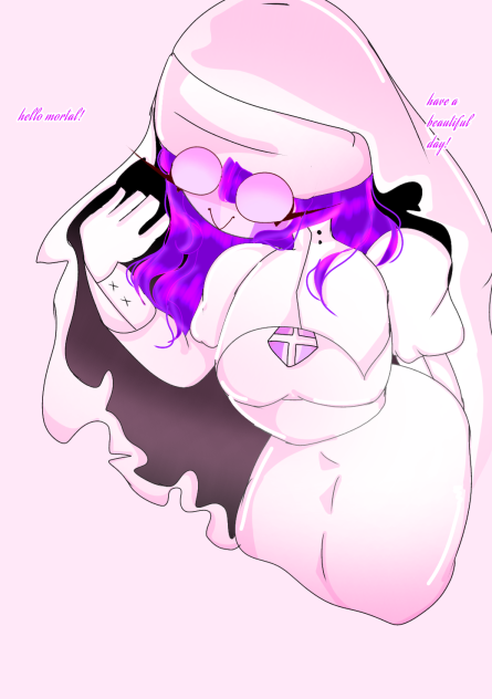 tear in a white nun outfit