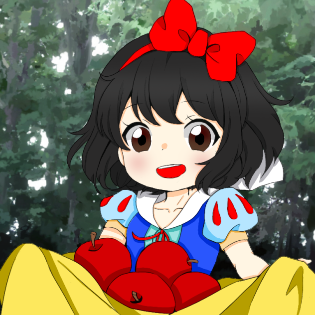 とろろさんの白雪姫の線画をお借りしました