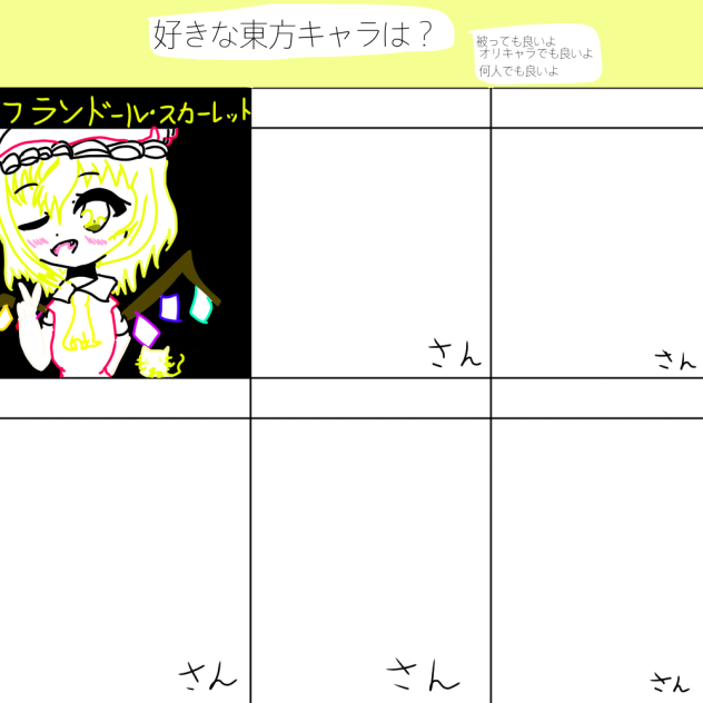 好きな東方キャラは？合作！