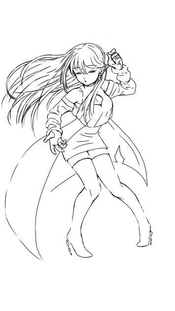 魔法使い線画