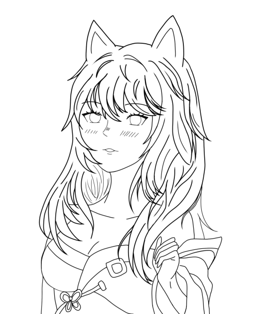 Ahri (league of legends) lineart