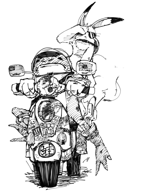 カエルとウサギ