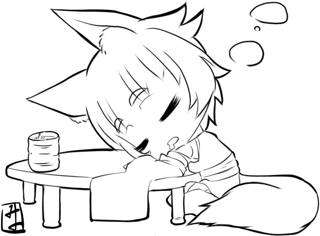 ねむねむお稲荷さん　line art