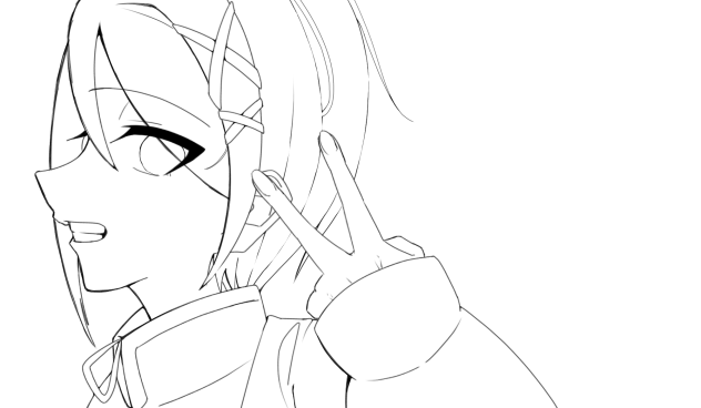 白髪…？線画