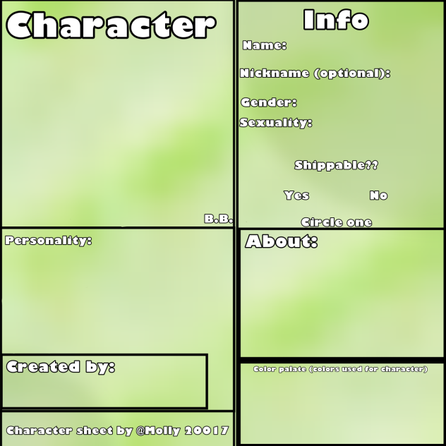 B.B. Character sheet 🤯