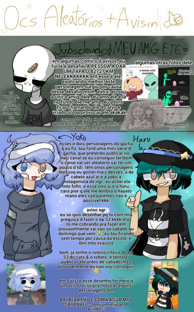 ocs aleatórios + avisin rapidin♡