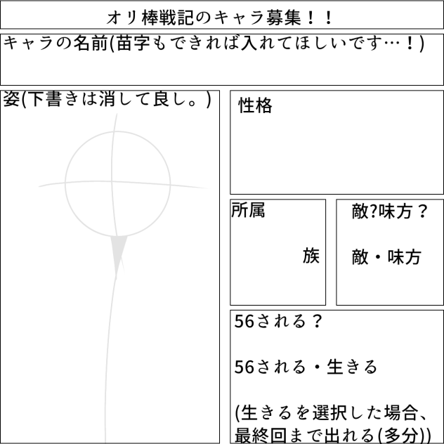 キャラ募ってやつよ