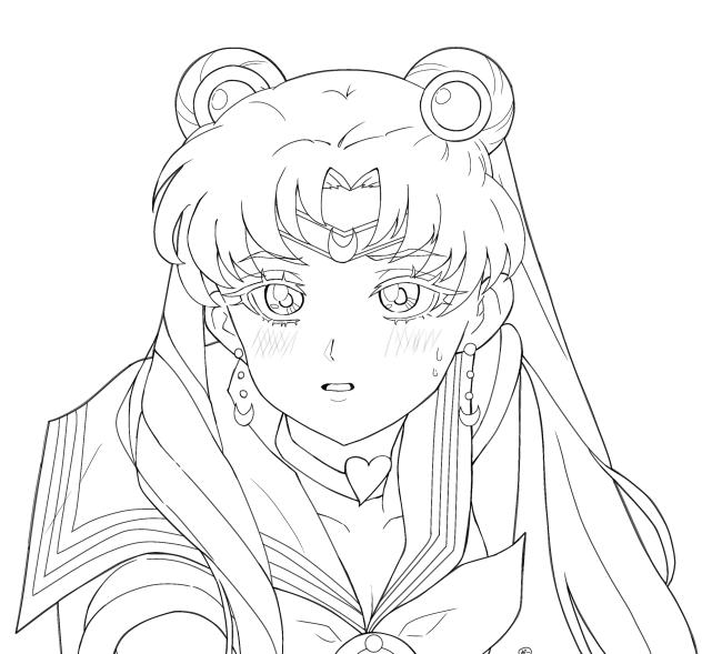 セーラームーンチャレンジ線画
