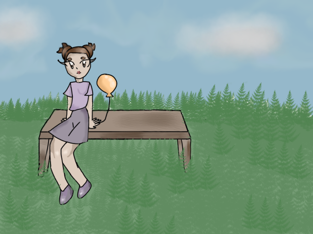 Sad Girl With A Balloon