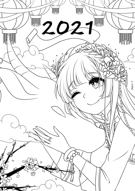 New year 2021-lineart-speedpaint-ibis