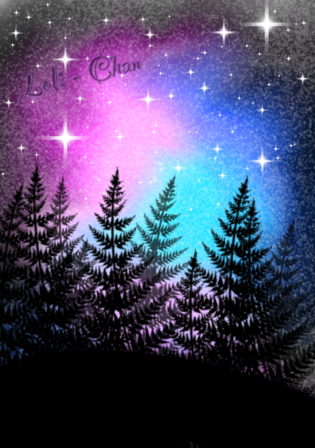 the night in the forest ( galaxy )
