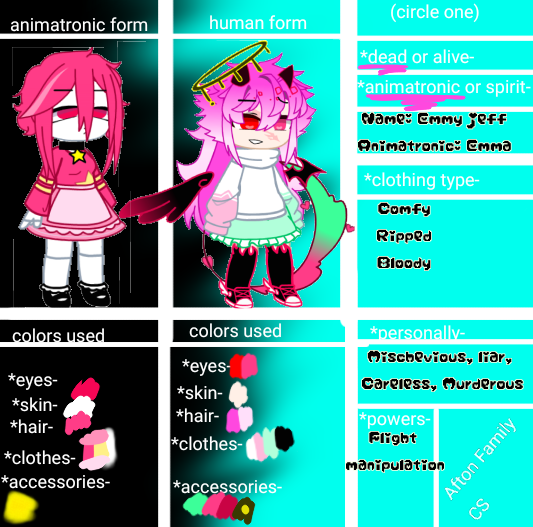 Cs for Afton Family + My ocs
