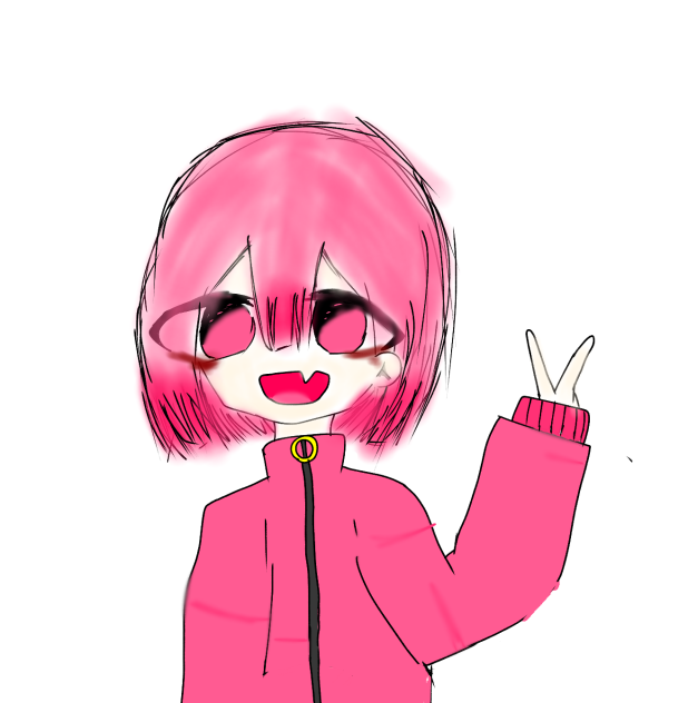 ピンクパーカー女子