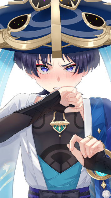 照れ顔　放浪者