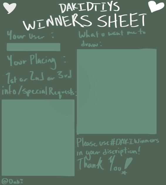 Daki’sDTIYS winners sheet