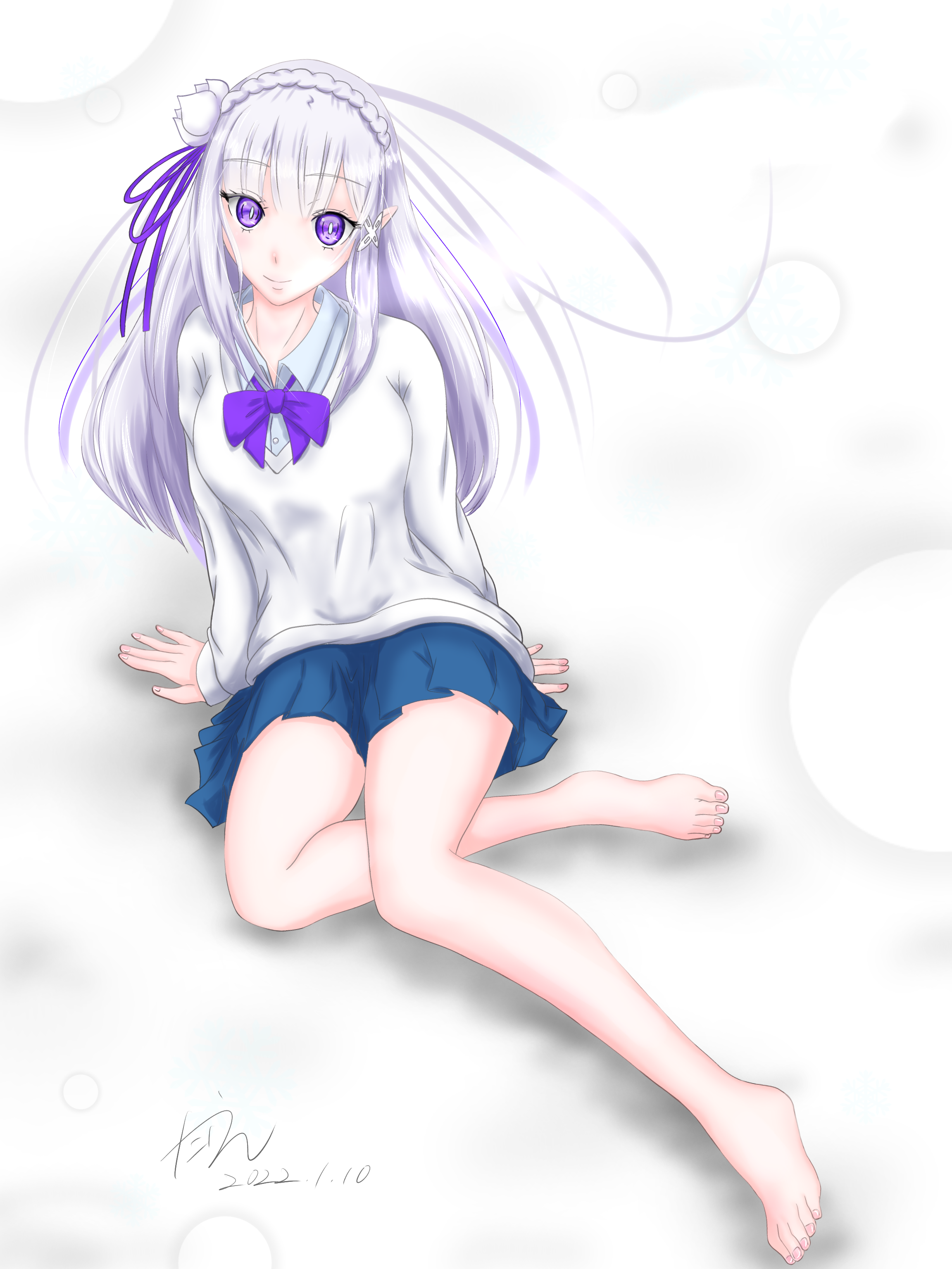 しもやけ注意！（エミリア×制服） - ibisPaint