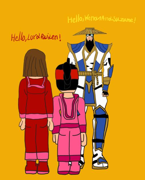 Wendy And Suzume Meet Lord Raiden.