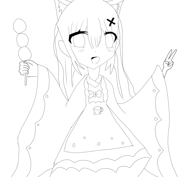 代理ちゃん　線画