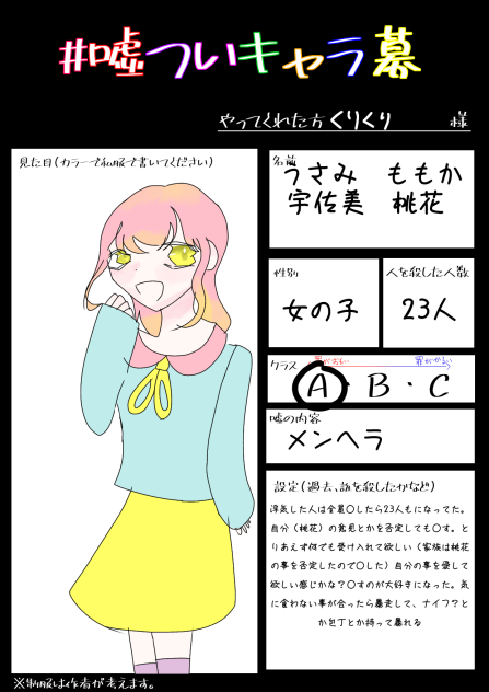 嘘ついキャラ募