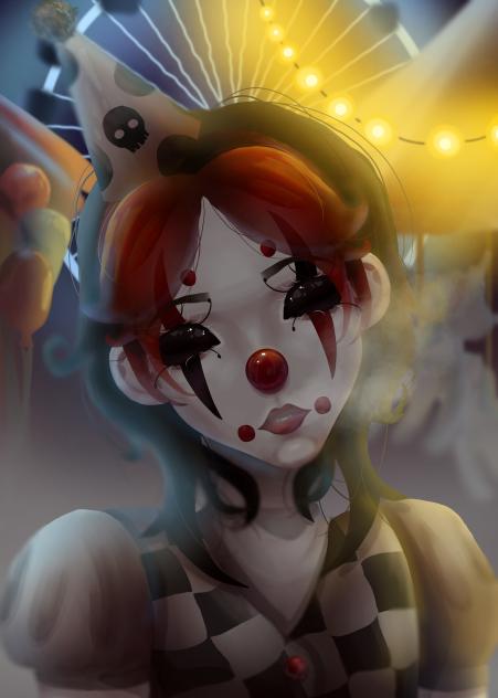 clown in an abandoned circus