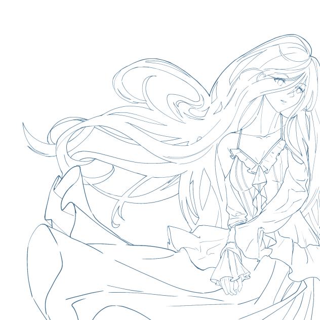 Nita in Past dark side(Lineart)