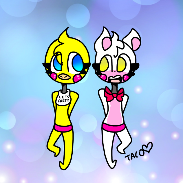 mangle and toy Chica speedpaint