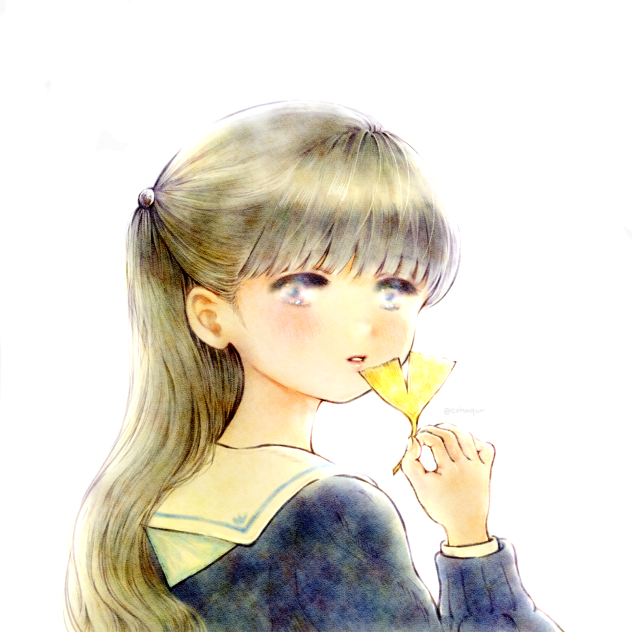 イチョウと女の子。