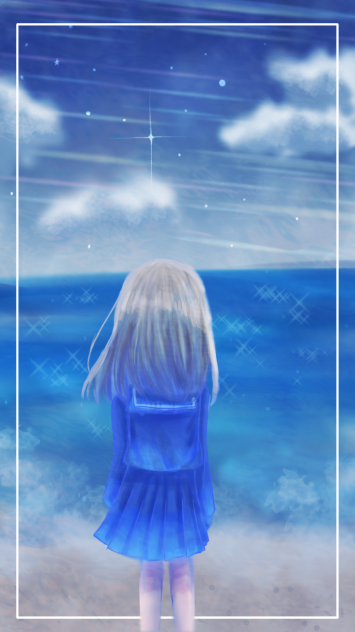 星空と海