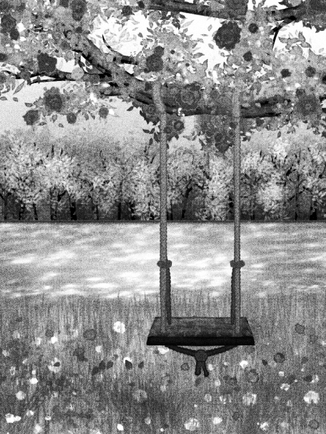 Swing and flowers