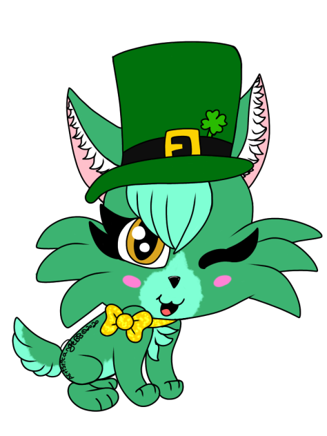 Mint Green St Patricks Day Kitten - Spee