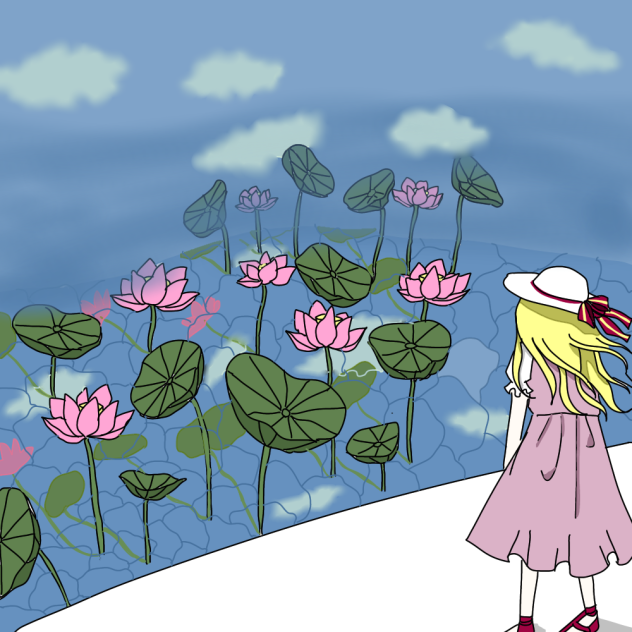 空の映る池