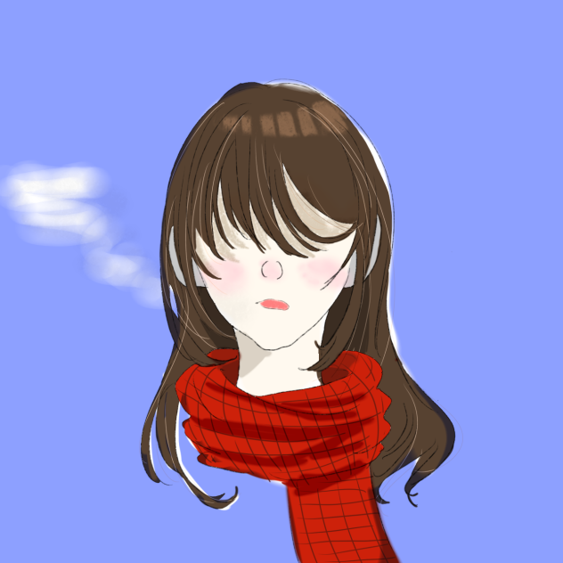 寒くなってきましたねの女の子。