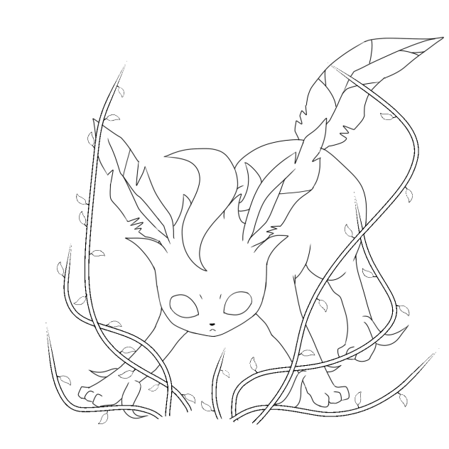 リーフィア　塗り絵