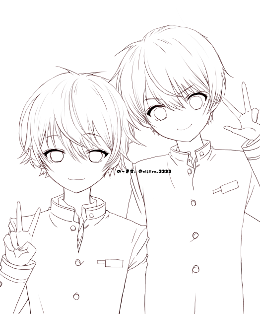 学ランワンツー（lineart）