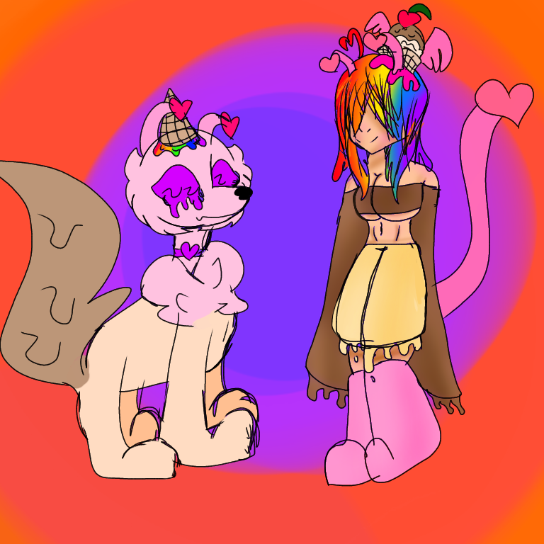 Zara and her pet Creampuff - ibisPaint