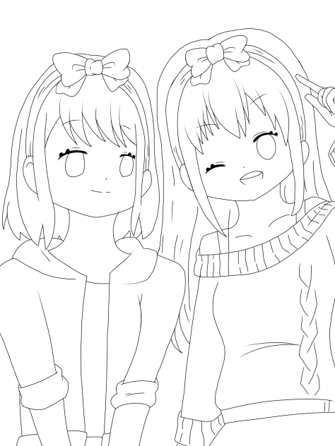 お揃い(線画)