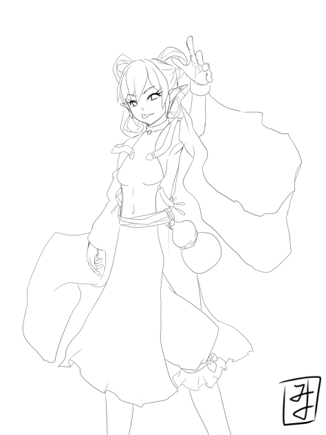 焔の魔女（線画