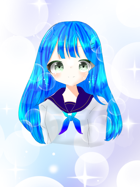青髪の女の子