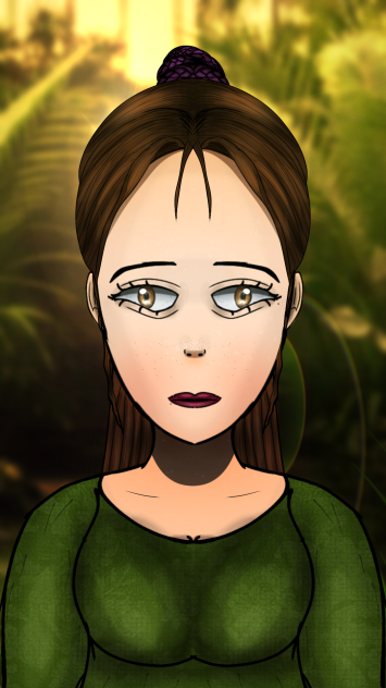 The girl in a botanical gardens