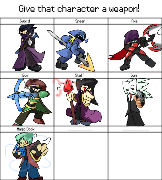 give that character a weapon challange