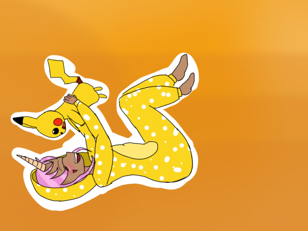 my OC playing with Pikachu