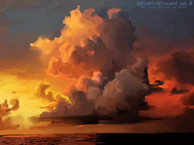 Cloud practice - ibisPaint