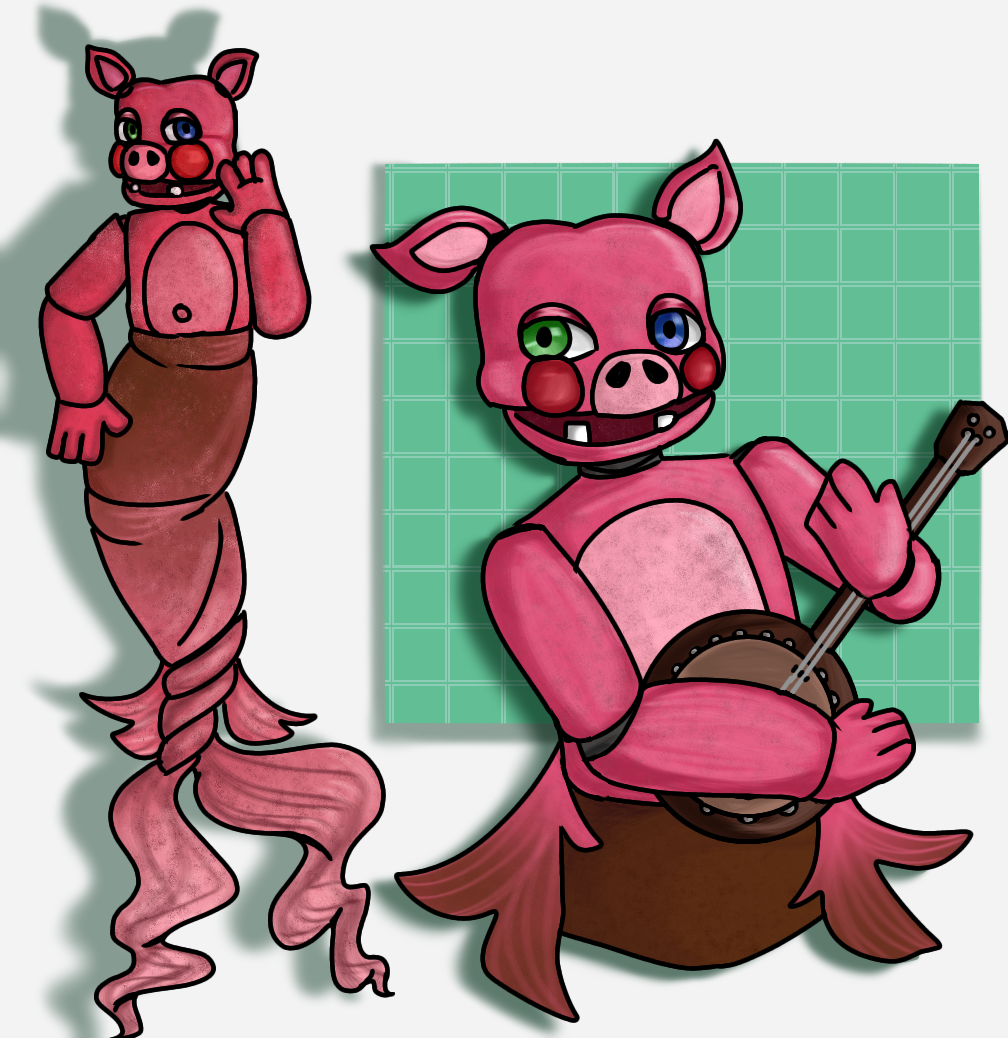 Pigpatch from FNAF as a mermaid - ibisPaint