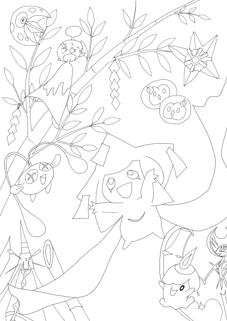 七夕ポケモンぬりえ - ibisPaint