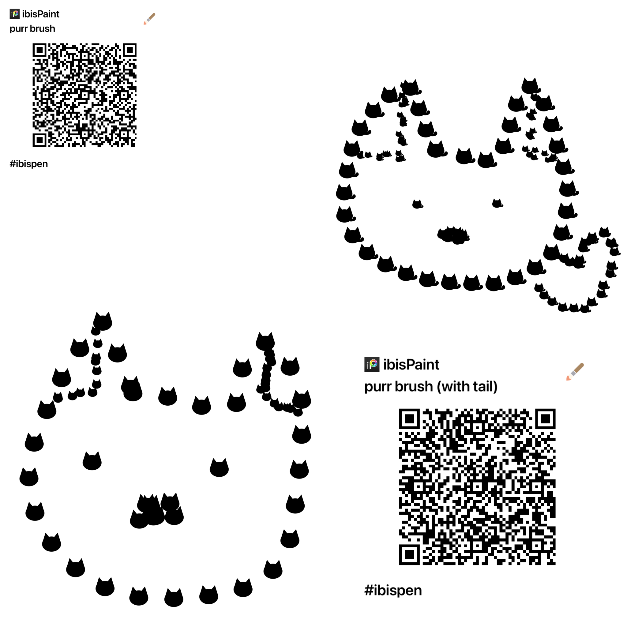 Cat shaped pattern brush - ibisPaint