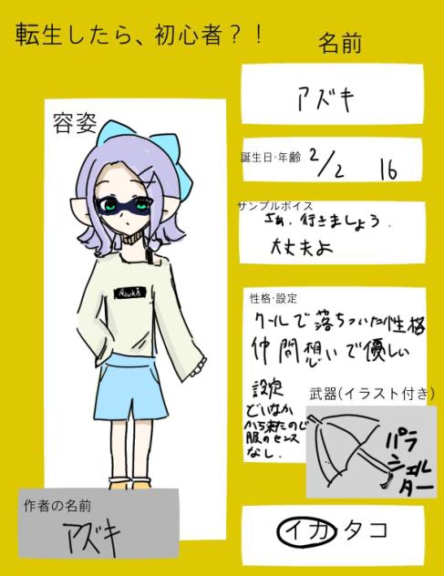 転生したら、初心者？！キャラ募
