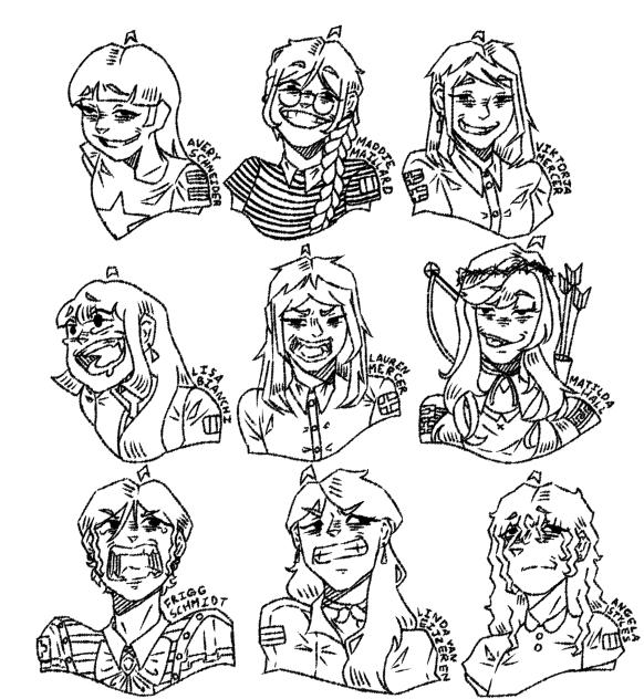 WIP of all my girl OCs ☆