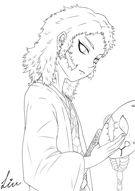 ✨錆兎チャレンジ Sabito challenge✨（塗り絵用線画）